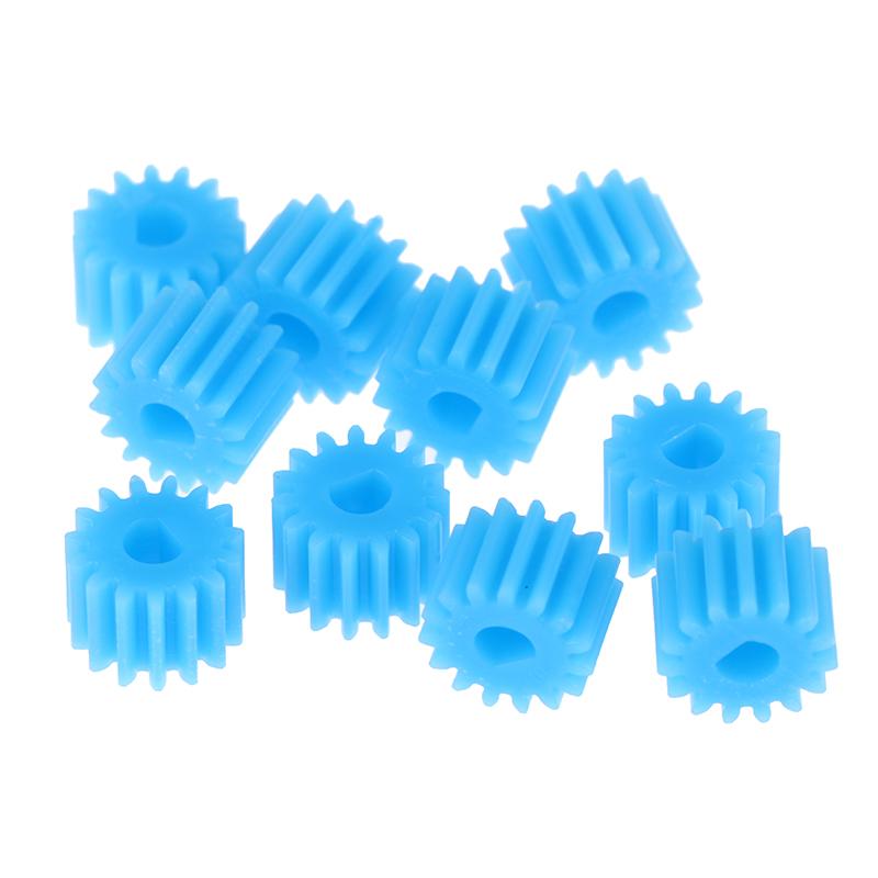 

10 шт. Внутрішній діаметр 3/4 мм D-тип пластикові шестерні 15 зубів 0.5 модуль підходять для валу двигуна, ріжучої кромки, DIY-частини 3MM