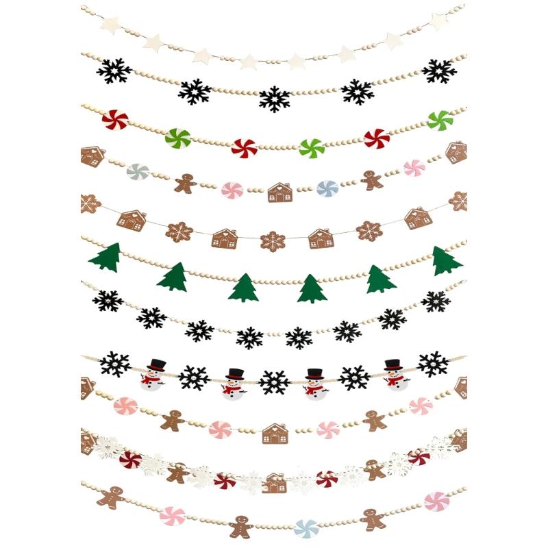 User Friendly Christmas Felt Banners Hanging Ornament for Fireplaces Window Party Decorating Reusable Holiday Hanging