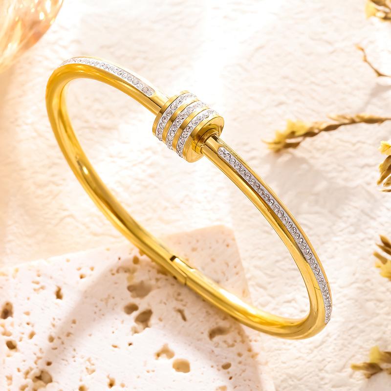 Zlacený náramek manžeta Měděný materiál Kámen z kubické zirkonie Rhodiovaný Velikost nastavitelná manžeta Náramek Dívčí móda Dárky