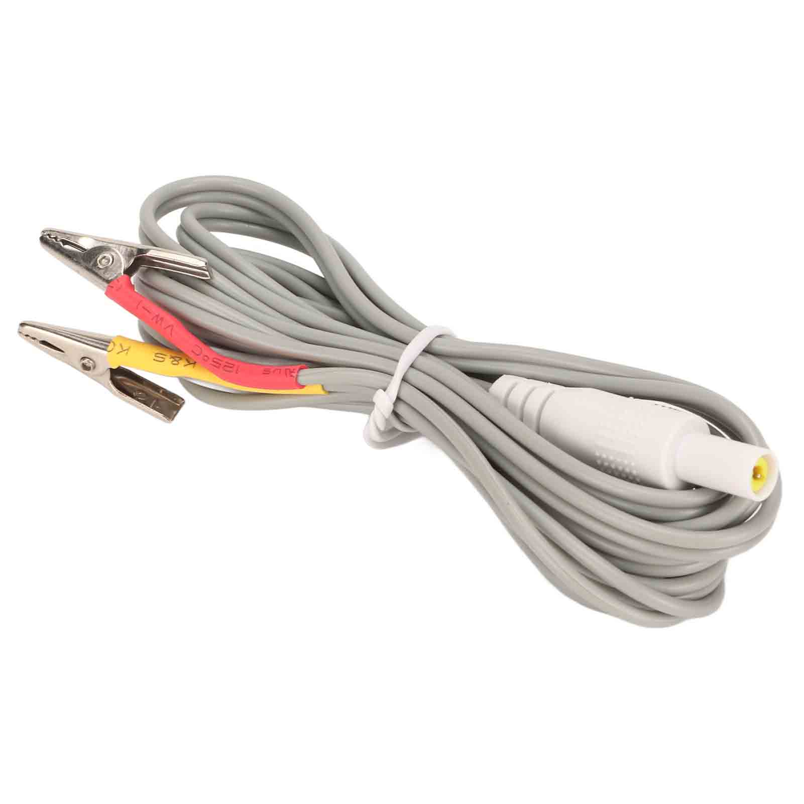 

5 шт. Провод электрода с зажимом Портативный провод электрода для физиотерапии Кабель с зажимом для аппарата TENS Серый