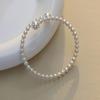 1pc Women Imitation Pearl Bracelet Opening Bangle Bridal Jewelry Gift