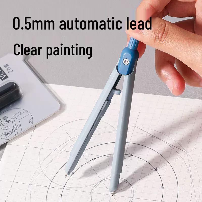 Deli VC10 Zinc Alloy Compass & 0.5mm 2B Mechanical Pencil Set for Students