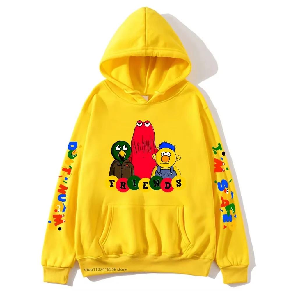 Meme-ikke Klem Meg Jeg er Redd Hettegensere Tegneserie Grafiske Sweatshirts for Kvinner Herre Unisex Sudaderas Klær