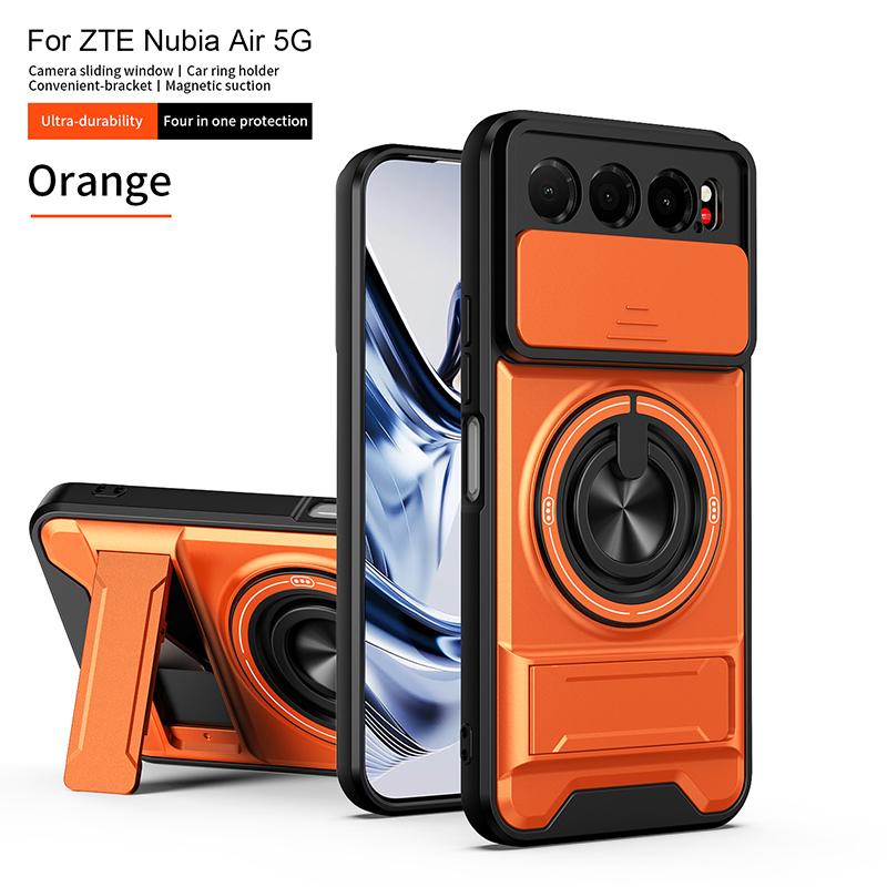 Slide Camera Cover for ZTE Nubia Air 5G Case With Built-in Ring Stand and Folding Stand