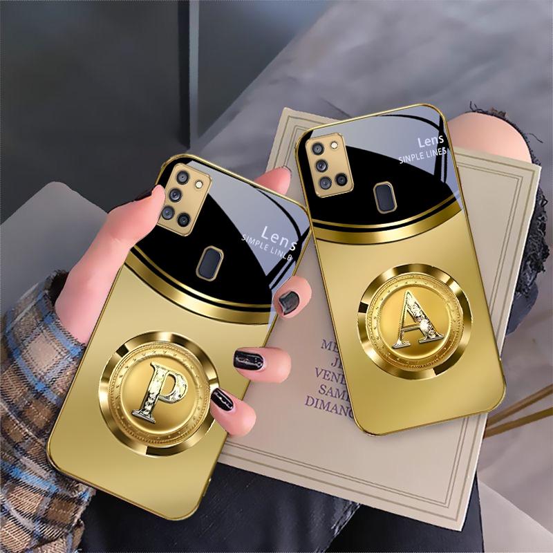 Der brillante Buchstabe B Für Samsung A 31 32 A33 A34 35 14 A15 13 A16 25 A26 50 52 53 54 55 56 70 71 72 73 Goldene Glas Handyhülle