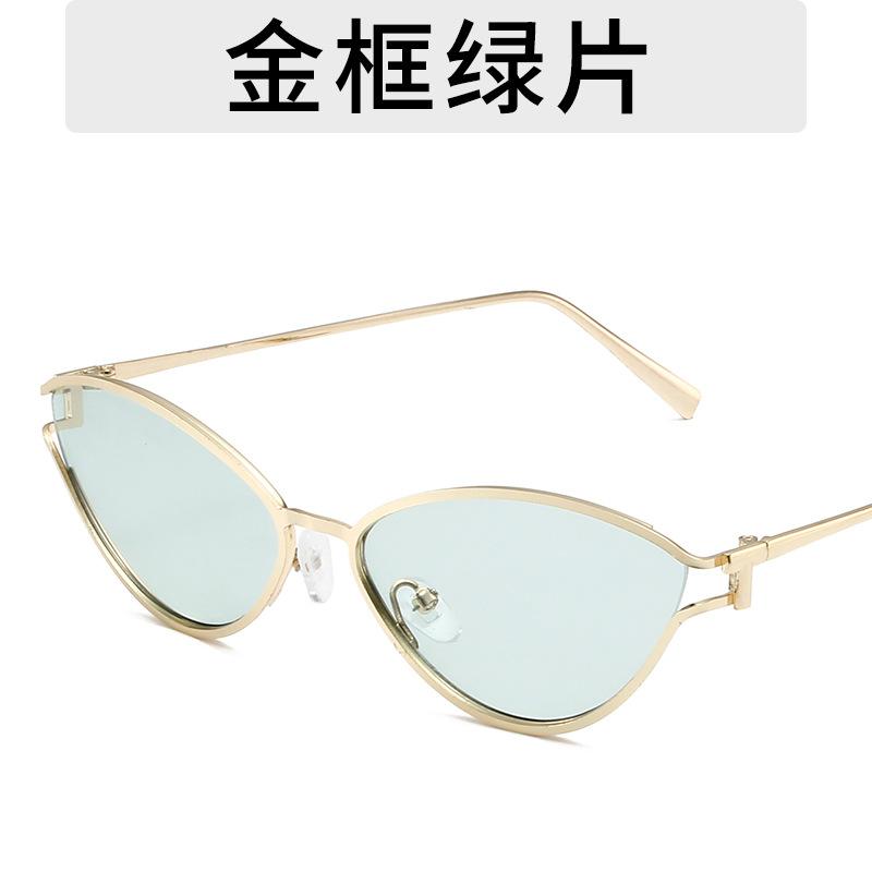 Fashionable Cat Eye Sunglasses Hollow Frame Design Metal Full Frame Glasses Sun Visors Personalized Stylish