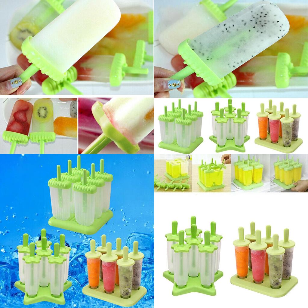Ice Pack 6pcs Lolly Cream Maker Mold Diy Popsicle Mould Frozen Yogurt Icebox