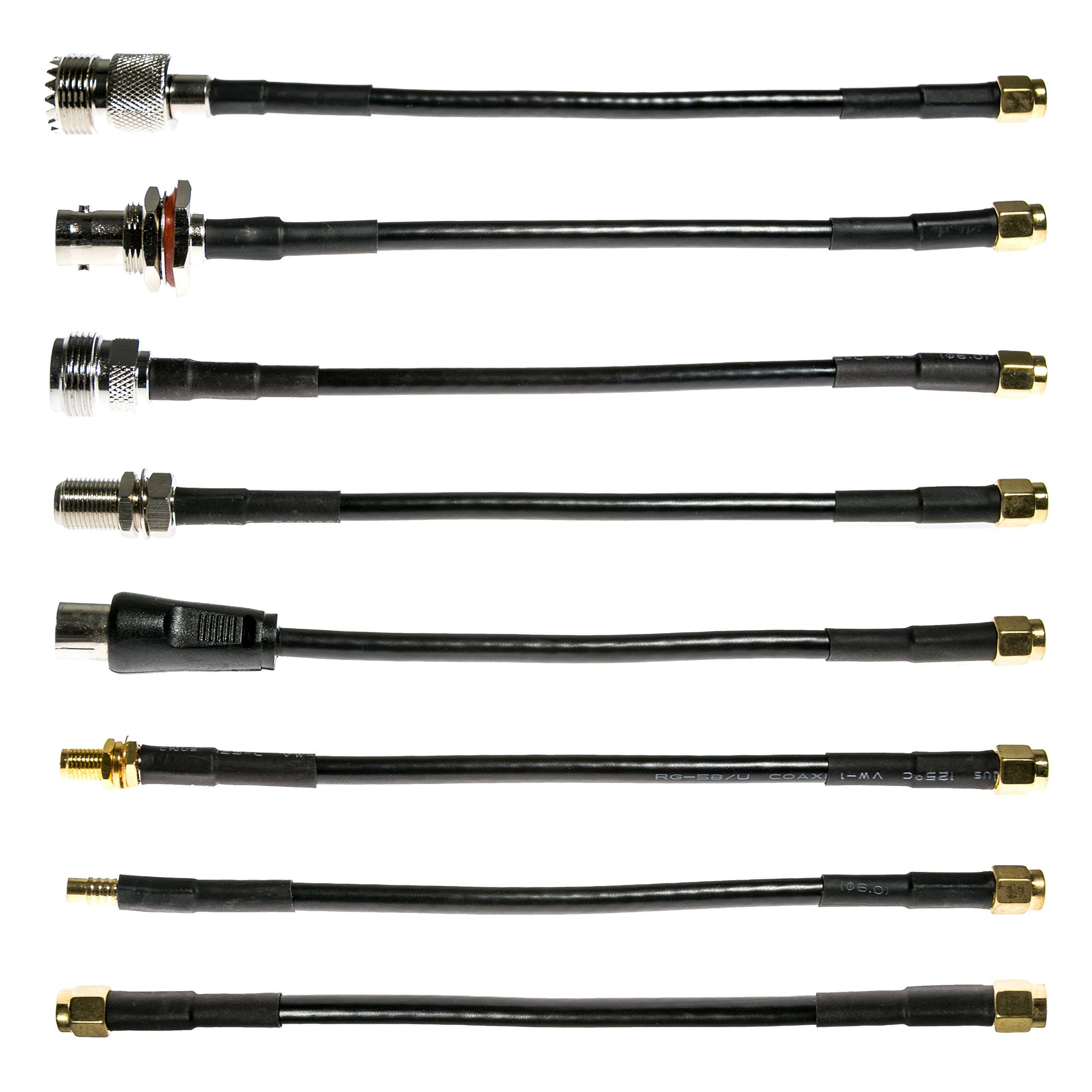 

Nooelec SMA Cable Connectivity Kit Set of 8 RF adapter cables for NESDR SMArt HackRF One and other SMA Software Defined Type Type MCX and - (RTL-SDR),