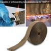 10M Motorcycle Exhaust Pipe Heat Wrap Tape Exhaust Header Wrap High-Temperature Insulation Tape With Stainless Steel Zip Ties