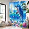 Dolphin In Wave Bathing Curtain  Bathroom Shower Curtain Waterproof With 12 Hooks Home Deco Free Ship