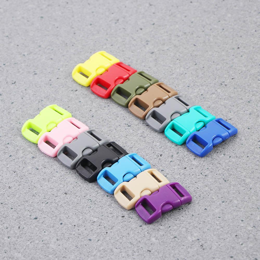 DIY Plastic Bracele Parachute 10mm 3/8" Side Release Buckle Outdoor Camp Paracord Webbing Strap