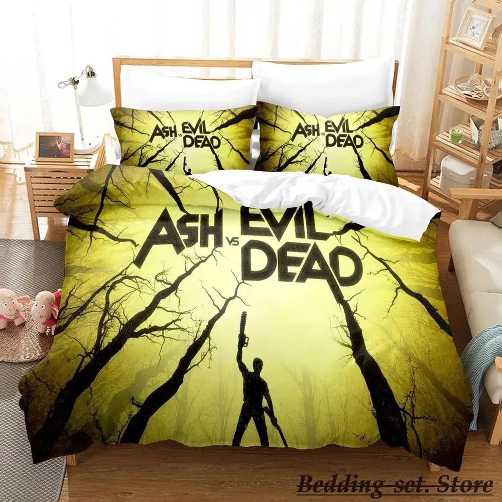 Ash VS Evil Dead Bedding Set Single Twin Full Queen King Size Bed Set Aldult Kid Bedroom Duvetcover Sets Anime parure de lit Bed