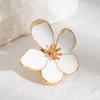 6 Styles Elegant Big White Flower Adjustable Ring for Women Vintage Petals Open Chunky Finger Ring Bridal Wedding Jewelry