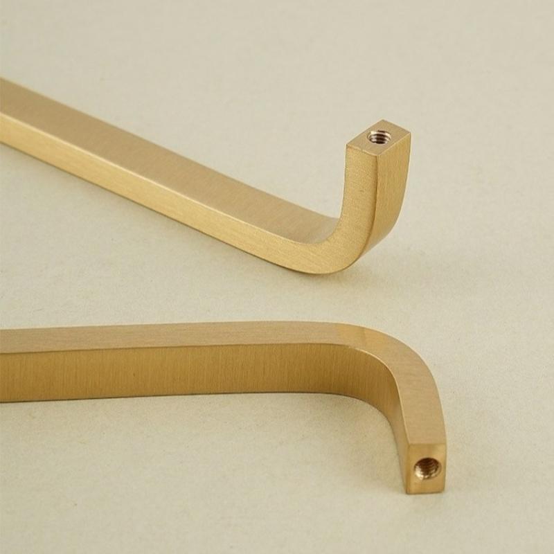 Italian Minimalist Solid Brass Furniture Handles Golden Handles for Wardrobe and Drawer Hardware Fitting Kitchen Cabinet Handles 2