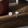 Bioceramic Needle Resin Flower Mini Stud Earrings For Women Allergy Prevention Piercing Ear Hole Jewelry