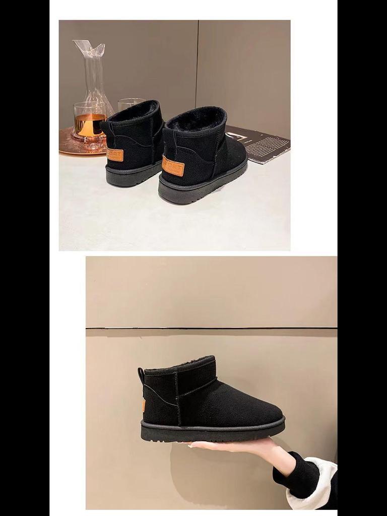 Women's 2023 New Snow Boots: Thick Cotton, Velvet-Lined, Mid-Tube Design for Quick One-Step On.