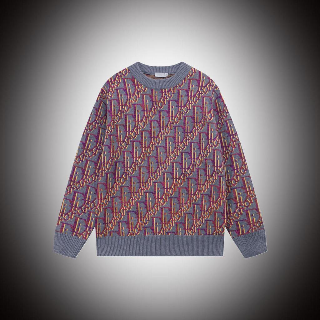 D Brand Unisex Jacquard Wollstrickpullover - Rundhalsausschnitt, Lockerer Schnitt für Herbst/Winter