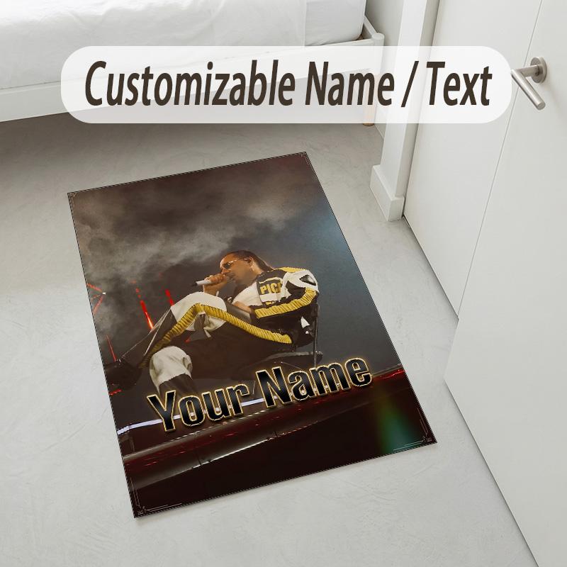 Personalized Crystal Velvet Carpet,Apache 207 Custom Printed Name, Plush Area Rug For Home Indoor Decor