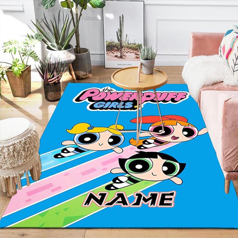 Custom 1Pc Powerpuff Girls Adventure Rug Office Carpet Indoor Outdoor Entrance Doormat Nonslip Soft And Comfortable Living Room D491517