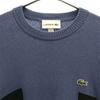 LACOSTE Overall handle Long sleeve knit S Blue x white sweater Men's Used