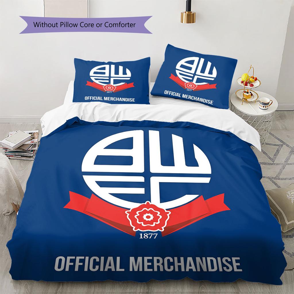 Bolton Poster Bettwäsche Steppdecke Set Bettbezug Kissenbezug Heimdekoration Geburtstagsgeschenk (1 Bettbezug + 2 Kissenbezüge, ohne Füllung)
