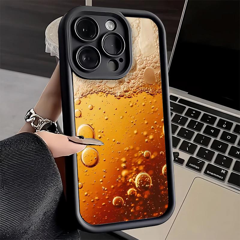 

Phone Case for iPhone 17 Air 16E 15 16 Pro Max Funny Beer Bubble Summer Cover 14 Plus 13 12 Mini Soft Shell Silicone Fundas iPhone 13Pro