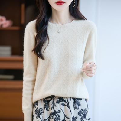 Women's Cashmere Sweater 30% Cashmere 70% Wool Autumn and Winter Pullover Warm and Fashionable