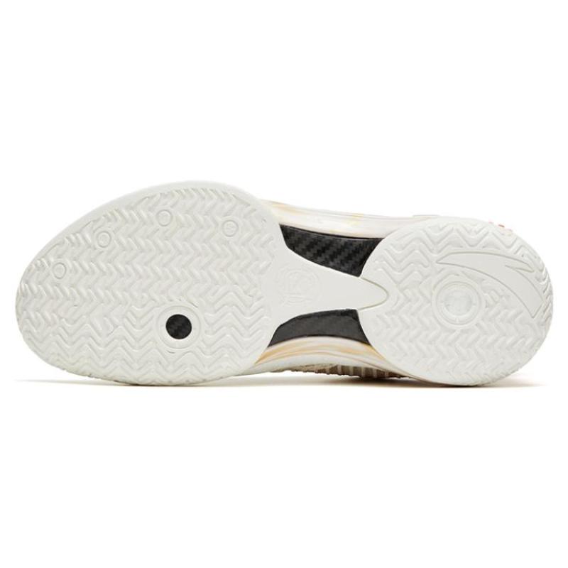 Anta Frenzy 4 Pro Cushioning Anti-Slip And Wear-Resistant Low-Top Basketball Shoes White Yellow Sneakers 112311111-1