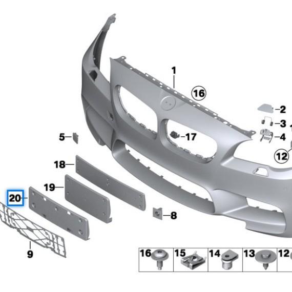 BMW 5 Series F10 Front License Plate Holder (51138050011)