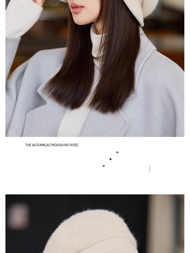 Women's British Style Windproof Beret - Versatile, Warm Metal Label Pleated Painter Hat for Autumn & Winter