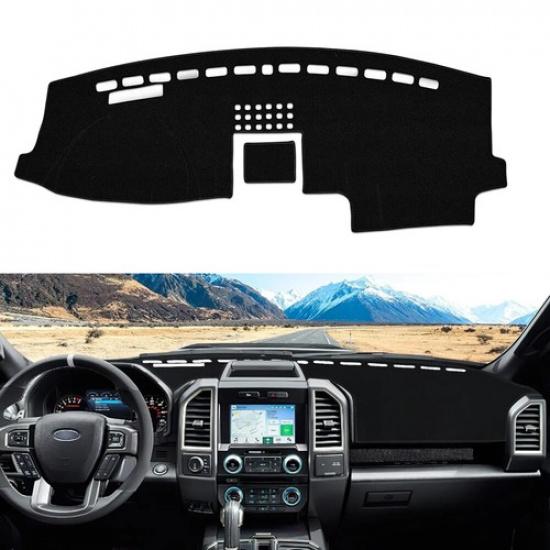 Dashboard Sunshade Cover Carpert Dash Mat Black Anti-Slip For Ford F150 2015-20