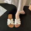 French beautiful flat bottom beach versatile sandals women's wear 2025 summer new models with skirts soft bottom Internet celebrity slippers