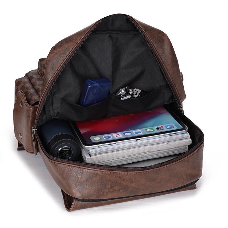 Men's Stylish Plaid Business Laptop Backpack