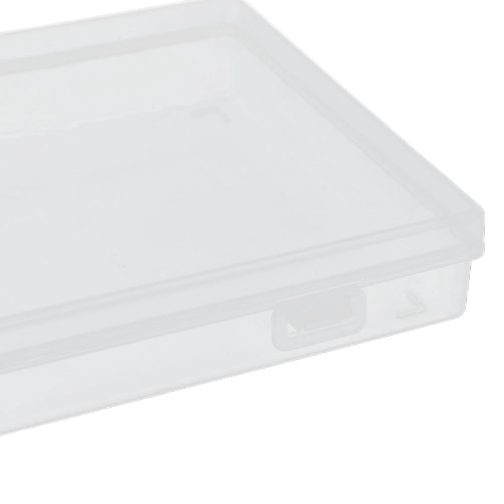 4pcs Flap Lid Hinged Cover Box Transparent Multipurpose Storage Box  Office Supplies