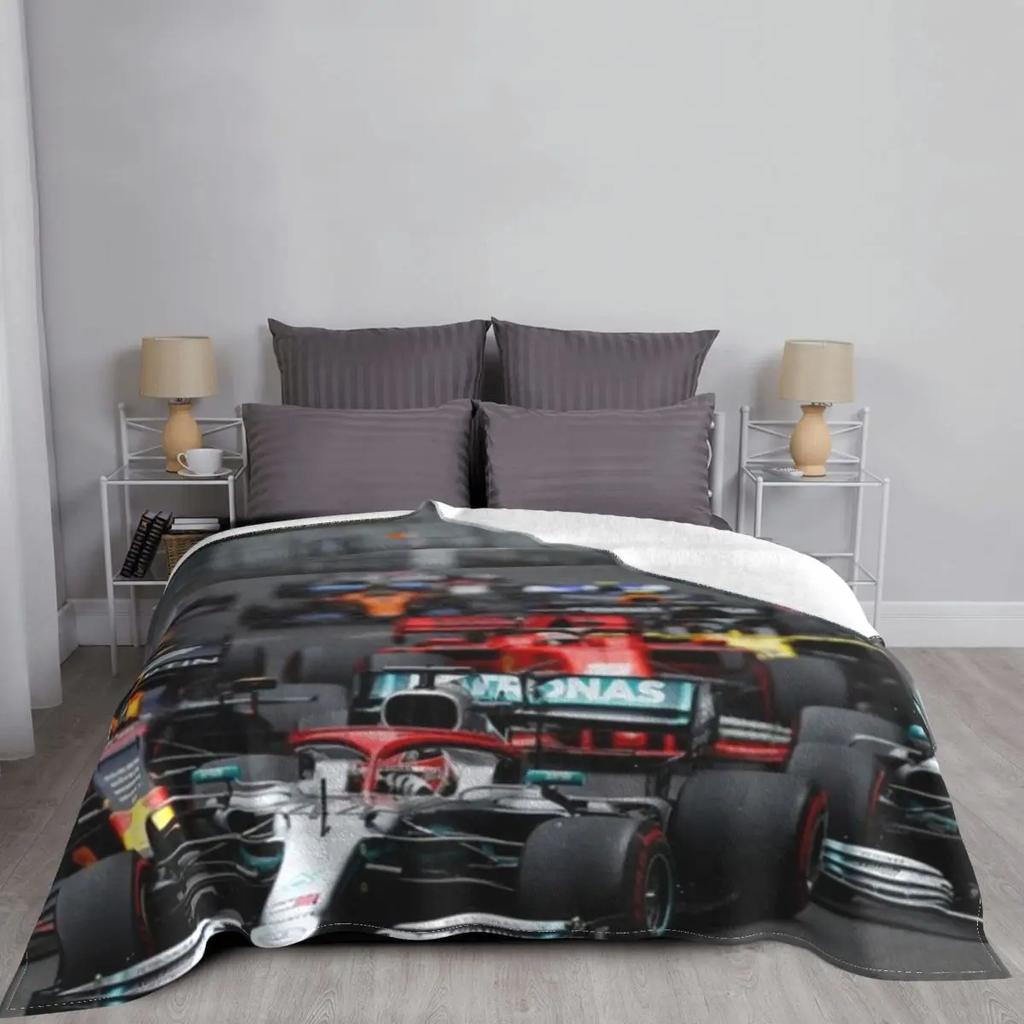 F1 Race Start Throw Blanket Soft Plush Plaid Luxury Throw Blanket Bed Fashionable Blanket