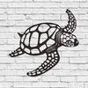 Metalen Schildpad Wanddecoratie Zwarte Zee Schildpad Wandkunst Ornament Kust Wanddecoratie voor Strandhuis Oceaan Thema Kamer Decor
