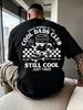 A Unisexs Pure Cotton Tshirt With Cool Dad Club Skateboard Print Summer Trendy Casual Breathable Daily Versatile Top