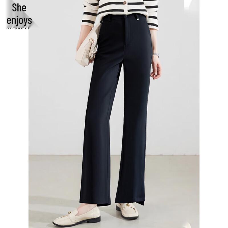 

Women s High-Waist Slim-Fit Micro Flared Slit Hem Pants M
