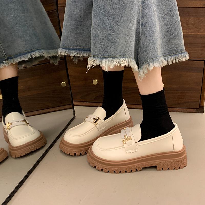2025 new Mary Jane platform British small leather shoes loafers women's casual fashion versatile soft-soled single shoes