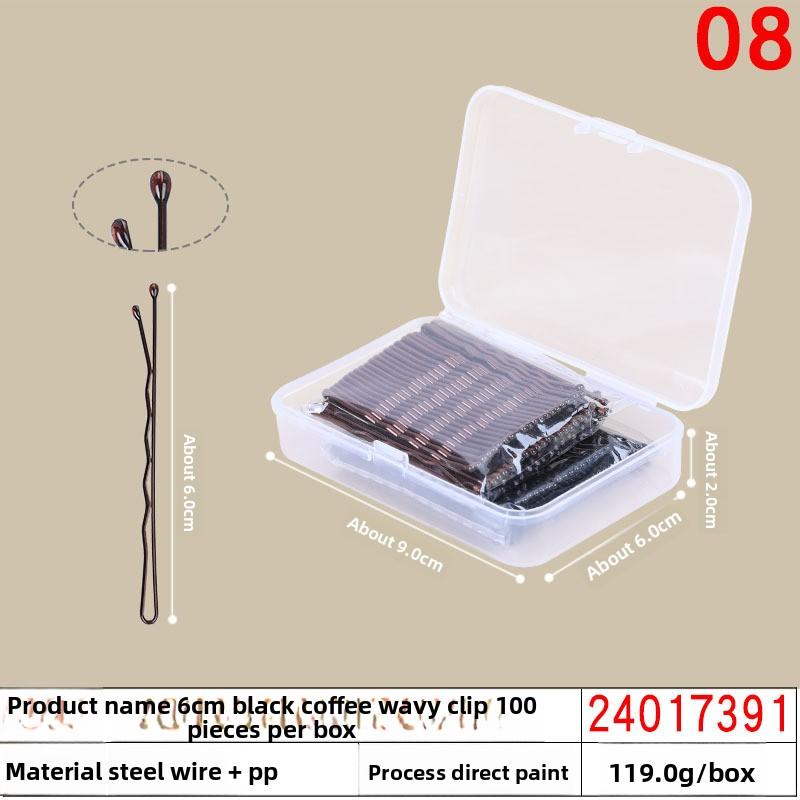 Black Steel Clip Box Contains A Straight Clip for The Bride's Updo Hairstyle Bangs Clip Wavy Hair Clip and Hair Accessory