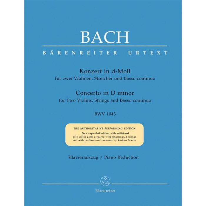 Réduction de piano - BA518890 - Johann Sebastian Bach - 2 Violons - Bärenreiter Urtext