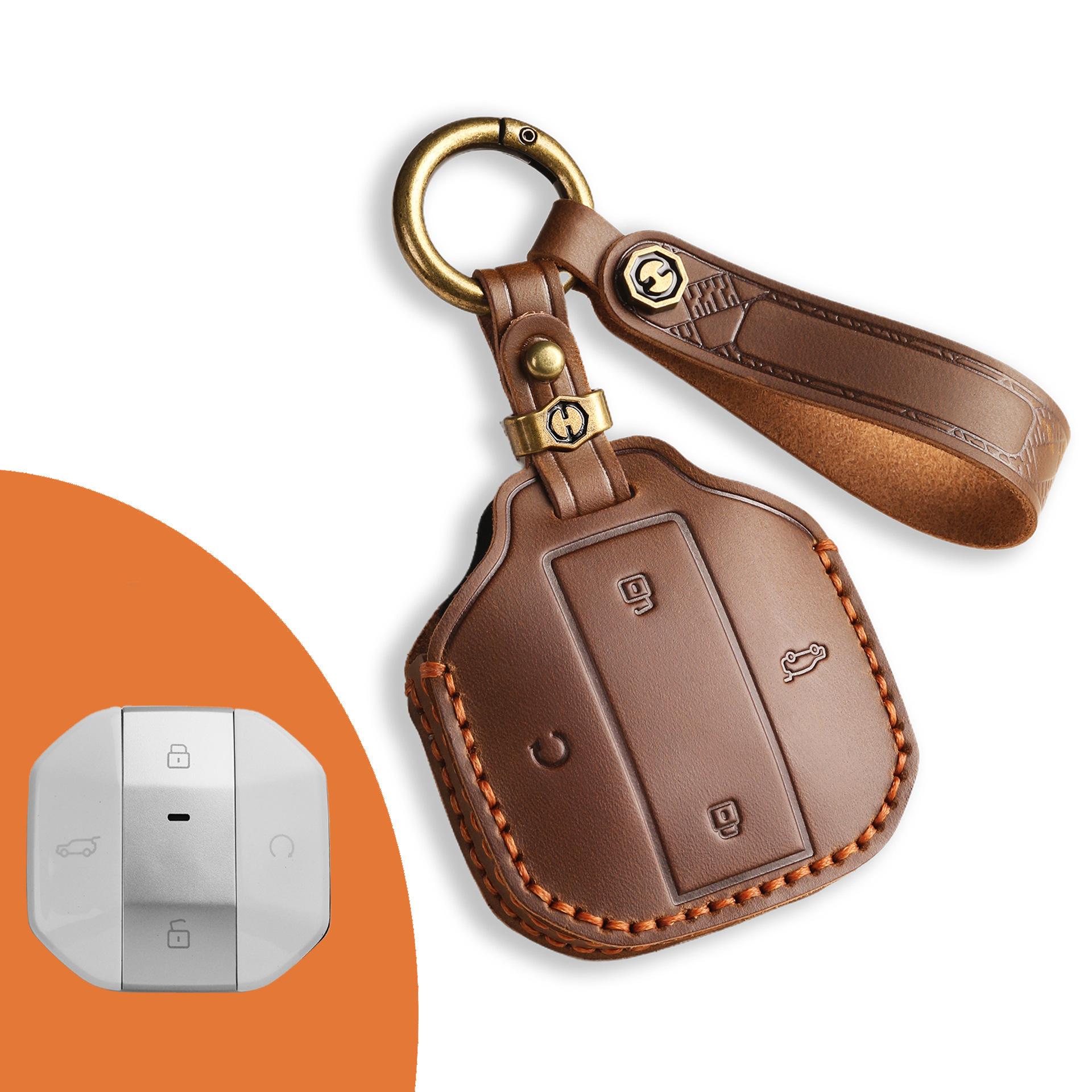 

Car key cover for 2025 Jietu Traveler key cover 23/24/25 new Chery car buckle bag коричневый