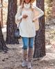 Autumn and winter new temu hot sale turtleneck twist shawl loose crew neck sweater