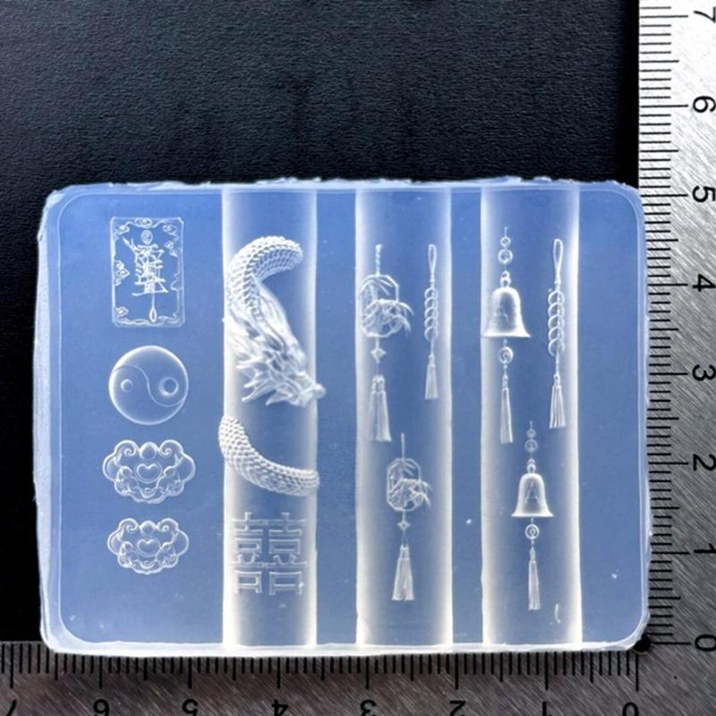 Silikon Nagelkunstform für handgefertigte Harzhandwerke mit filigranen geprägten Designs Einfache Entformungsvorlage