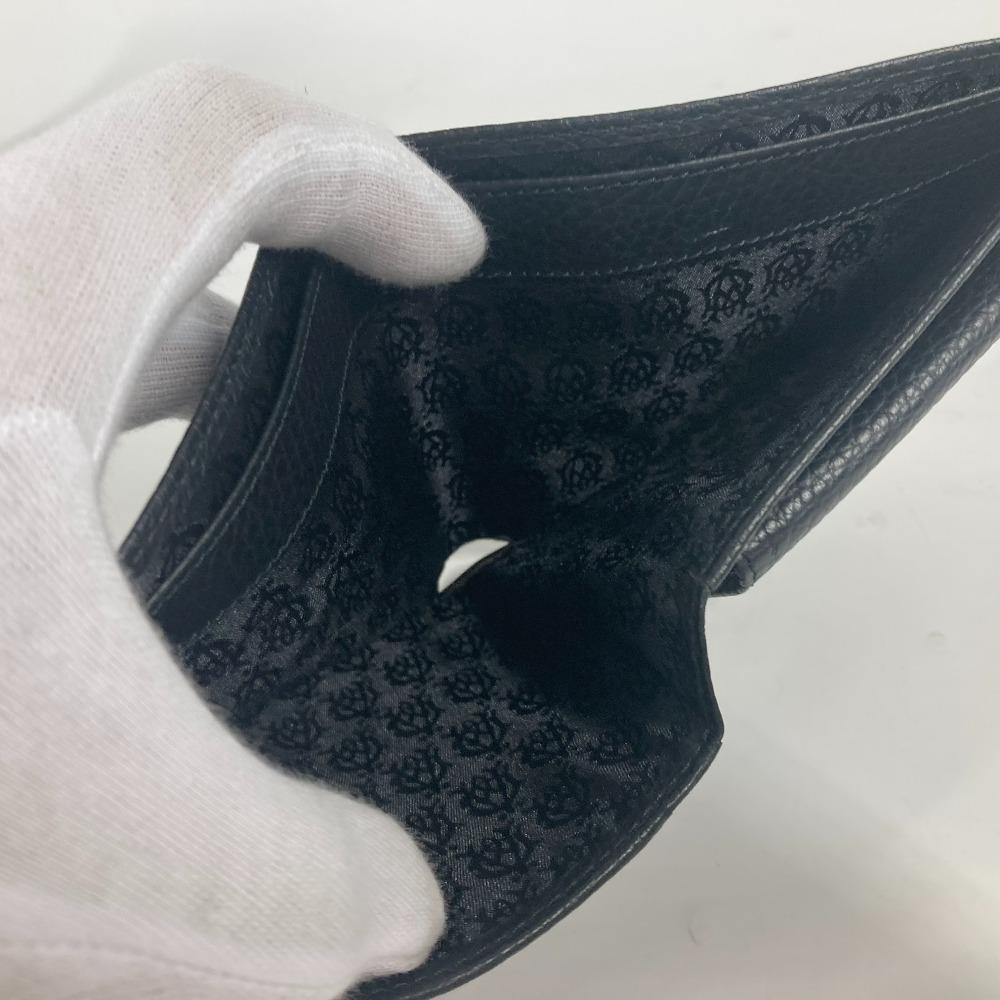 Dunhill logo Compact wallet Folded wallet Leather Black Unused