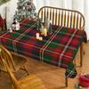 1pc Christmas Red and Green Checkered Vintage Pattern Printed Rectangular Tablecloth, Polyester Material Tablecloth, Washable Microfiber Tablecloth, H