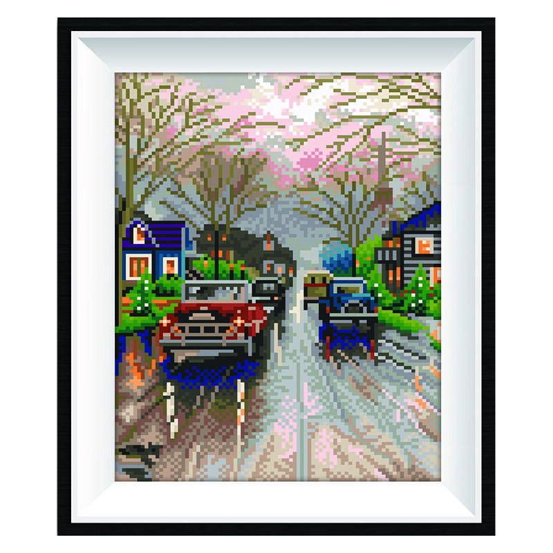 

ЗООЯ 5D DIY Алмазная живопись Автомобиль Алмазная вышивка Город Вид Алмазная мозаика Полный набор Rhinestone Главная украшение