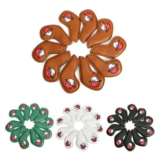 10Pcs/Set Golf Club Cover Delicate Embroidery Fine Workmanship Wear-resistant Scratch-resistant Exquisite Sewing Protective