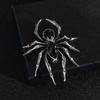Golden & Silvery Alloy Spider Brooch Pins for Men | Vintage-Inspired Design, Faux Gemstone Embellished, Chain Necklace Accessory for Suits, Jackets