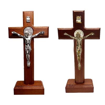 24CM Krucyfiks Ścienny Chrześcijański Kościół Ozdoby Antyczny Jezus Statua Religijny Styl Dekoracja Pulpitu